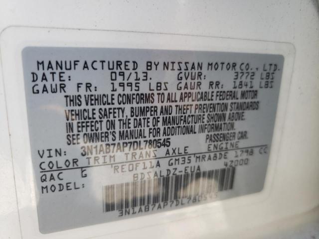 Photo 10 from auction – 2013 NISSAN SENTRA S with VIN 3N1AB7AP7DL780545