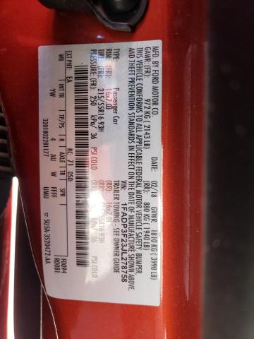 Photo 10 from auction – 2018 FORD FOCUS SE with VIN 1FADP3F23JL278758