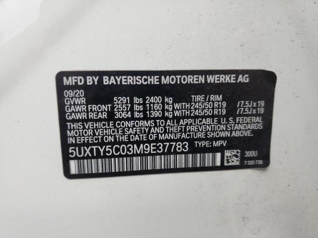 Photo 10 from auction – 2021 BMW X3 XDRIVE3 with VIN 5UXTY5C03M9E37783
