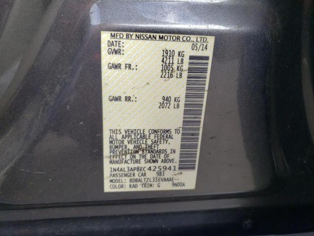 Photo 10 from auction – 2014 NISSAN ALTIMA with VIN 1N4AL3AP8EC425941