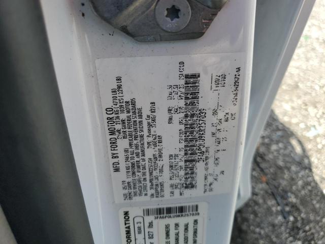 Photo 10 from auction – 2019 FORD FUSION SE with VIN 3FA6P0LU9KR257039