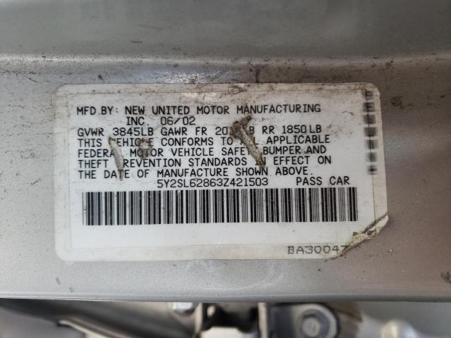 Photo 10 from auction – 2003 PONTIAC VIBE with VIN 5Y2SL62863Z421503