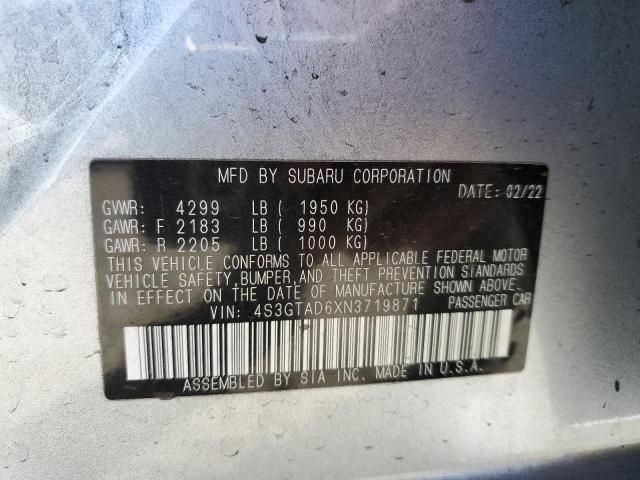 Photo 10 from auction – 2022 SUBARU IMPREZA PR with VIN 4S3GTAD6XN3719871