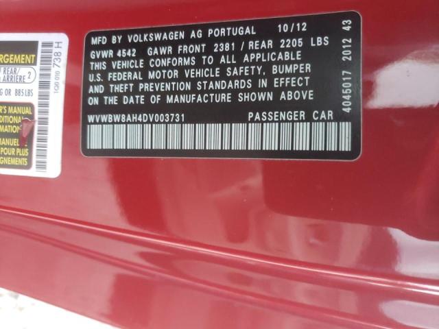 Photo 10 from auction – 2013 VOLKSWAGEN EOS KOMFOR with VIN WVWBW8AH4DV003731