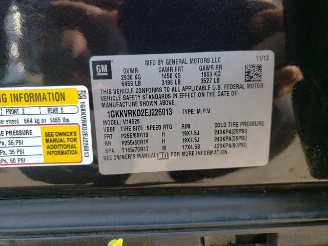 Photo 10 from auction – 2014 GMC ACADIA SLT with VIN 1GKKVRKD2EJ226013