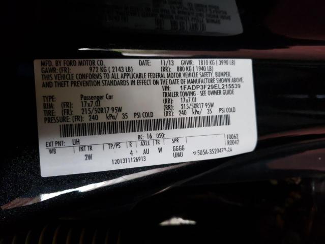 Photo 10 from auction – 2014 FORD FOCUS SE with VIN 1FADP3F29EL215539