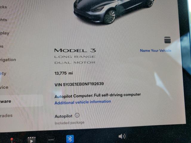 Photo 8 from auction – 2022 TESLA MODEL 3 with VIN 5YJ3E1EB0NF192639