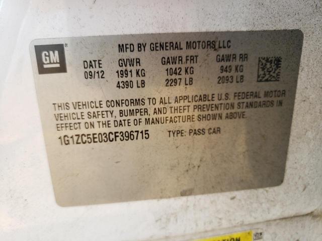 Photo 10 from auction – 2012 CHEVROLET MALIBU 1LT with VIN 1G1ZC5E03CF396715