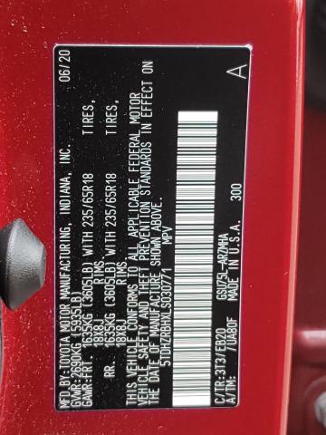 Photo 10 from auction – 2020 TOYOTA HIGHLANDER with VIN 5TDHZRBHXLS030771