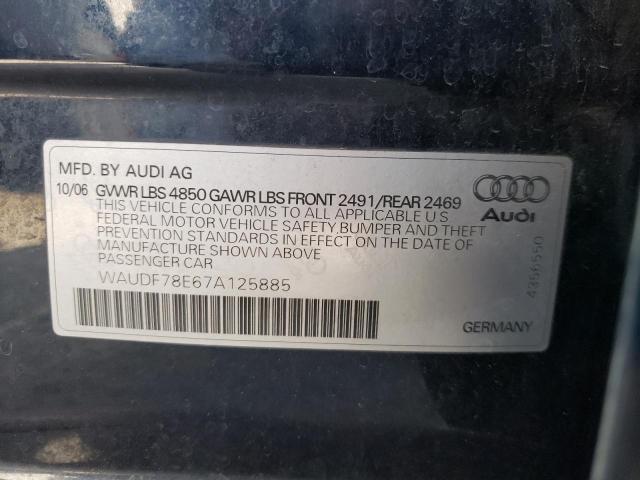 Photo 10 from auction – 2007 AUDI A4 S2.0T A with VIN WAUDF78E67A125885