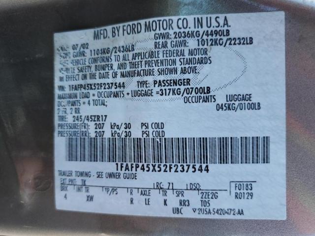 Photo 10 from auction – 2002 FORD MUSTANG GT with VIN 1FAFP45X52F237544