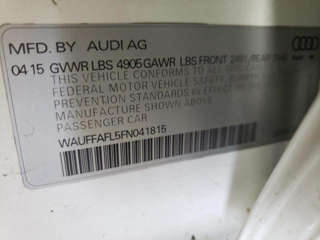 Photo 10 from auction – 2015 AUDI A4 PREMIUM with VIN WAUFFAFL5FN041815