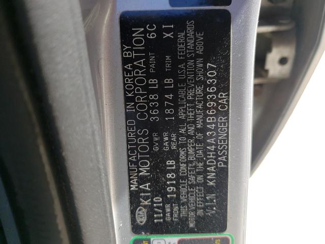 Photo 10 from auction – 2011 KIA RIO BASE with VIN KNADH4A34B6936307