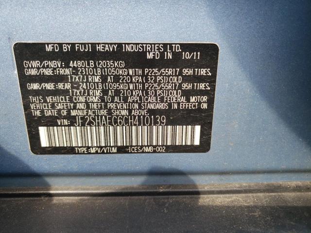 Photo 10 from auction – 2012 SUBARU FORESTER with VIN JF2SHAEC6CH410139