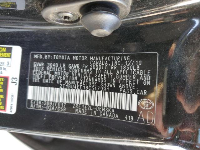 Photo 10 from auction – 2011 TOYOTA COROLLA BA with VIN 2T1BU4EE1BC547991