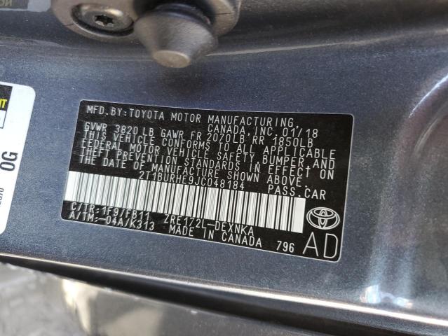 Photo 10 from auction – 2018 TOYOTA COROLLA L with VIN 2T1BURHE9JC048184