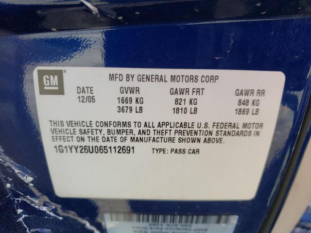 Photo 10 from auction – 2006 CHEVROLET CORVETTE with VIN 1G1YY26U065112691