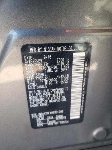 Photo 10 from auction – 2017 NISSAN ARMADA PLA with VIN JN8AY2NFXH9301098