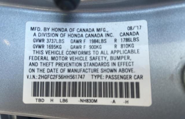 Photo 10 from auction – 2017 HONDA CIVIC LX with VIN 2HGFC2F56HH561747