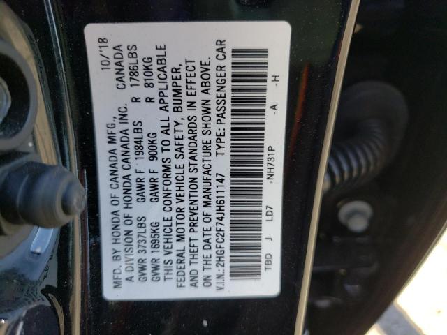 Photo 10 from auction – 2018 HONDA CIVIC EX with VIN 2HGFC2F74JH611147