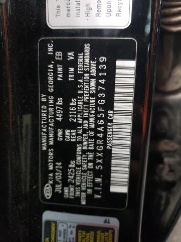 Photo 10 from auction – 2015 KIA OPTIMA SX with VIN 5XXGR4A65FG374139