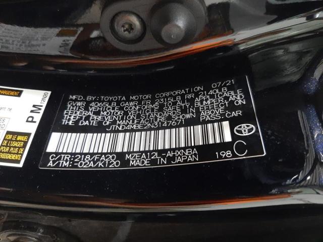 Photo 10 from auction – 2022 TOYOTA COROLLA SE with VIN JTND4MBE2N3147671