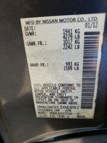 Photo 10 from auction – 2012 NISSAN ALTIMA with VIN 1N4AL2AP5CC206992