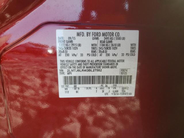 Photo 10 from auction – 2016 LINCOLN MKX RESERV with VIN 2LMTJ6LR4GBL27582