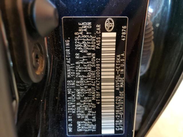 Photo 10 from auction – 2012 TOYOTA CAMRY BASE with VIN 4T1BF1FK7CU009812