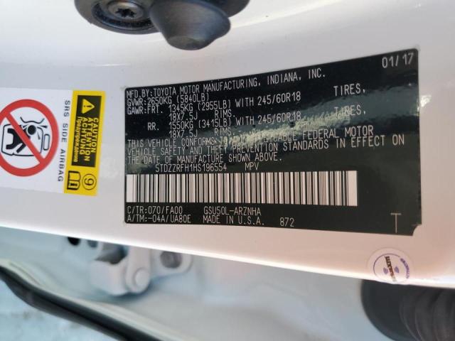 Photo 10 from auction – 2017 TOYOTA HIGHLANDER with VIN 5TDZZRFH1HS196554