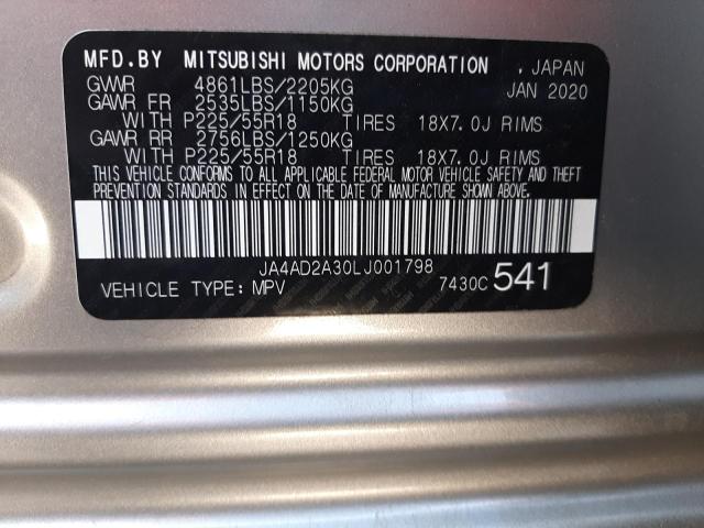 Photo 10 from auction – 2020 MITSUBISHI OUTLANDER with VIN JA4AD2A30LJ001798