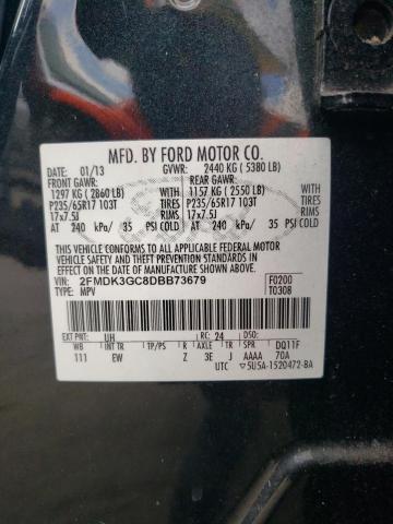 Photo 10 from auction – 2013 FORD EDGE SE with VIN 2FMDK3GC8DBB73679