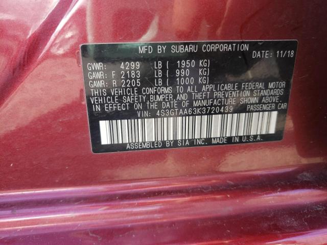 Photo 10 from auction – 2019 SUBARU IMPREZA with VIN 4S3GTAA63K3720439