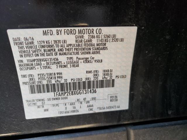 Photo 10 from auction – 2016 FORD TAURUS SEL with VIN 1FAHP2E8XGG131436