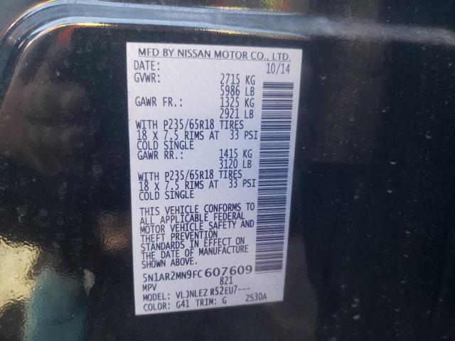 Photo 10 from auction – 2015 NISSAN PATHFINDER with VIN 5N1AR2MN9FC607609