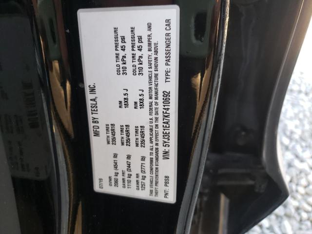 Photo 10 from auction – 2019 TESLA MODEL 3 with VIN 5YJ3E1EA7KF410692