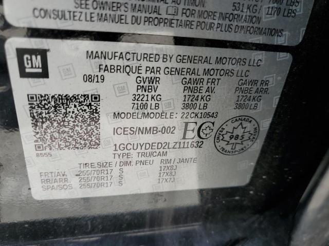 Photo 10 from auction – 2020 CHEVROLET SILVERADO with VIN 1GCUYDED2LZ111632
