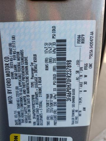 Photo 10 from auction – 2015 FORD FUSION SE with VIN 3FA6P0H70FR237898