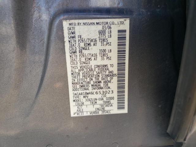 Photo 10 from auction – 2006 NISSAN PATHFINDER with VIN 5N1AR18W46C653023