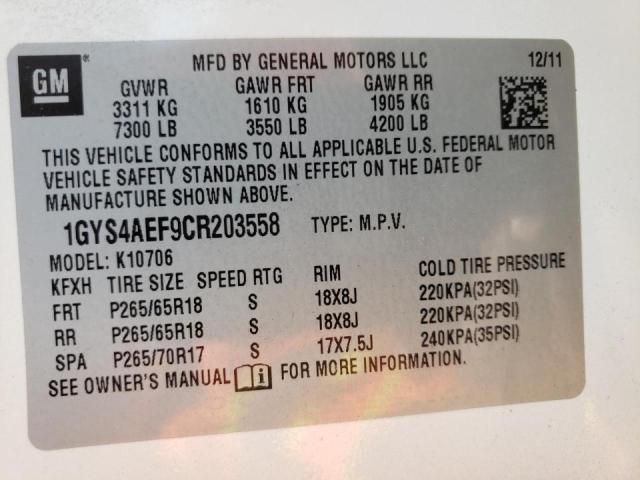 Photo 10 from auction – 2012 CADILLAC ESCALADE with VIN 1GYS4AEF9CR203558