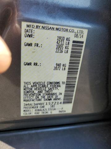 Photo 10 from auction – 2015 NISSAN ALTIMA 2.5 with VIN 1N4AL3AP4FC157214