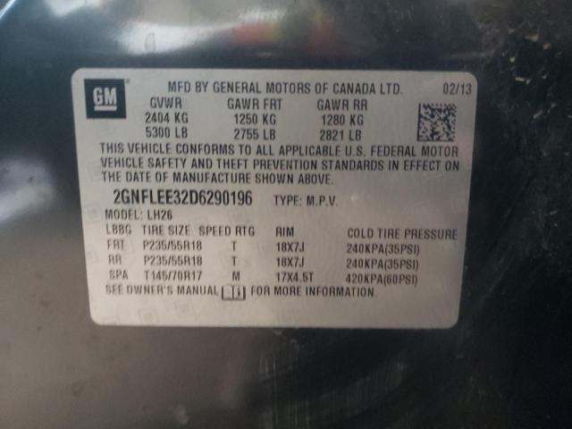 Photo 10 from auction – 2013 CHEVROLET EQUINOX LT with VIN 2GNFLEE32D6290196