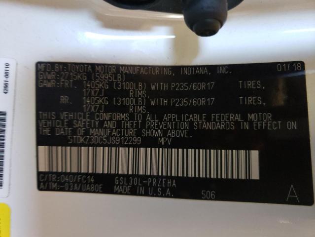 Photo 10 from auction – 2018 TOYOTA SIENNA LE with VIN 5TDKZ3DC5JS912299