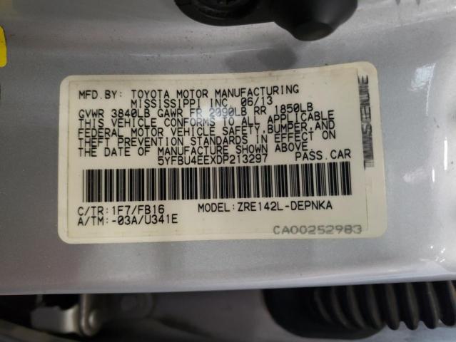 Photo 10 from auction – 2013 TOYOTA COROLLA with VIN 5YFBU4EEXDP213297
