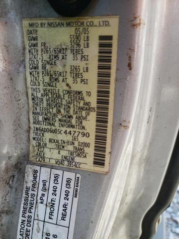 Photo 10 from auction – 2005 NISSAN FRONTIER K with VIN 1N6AD06U05C447790