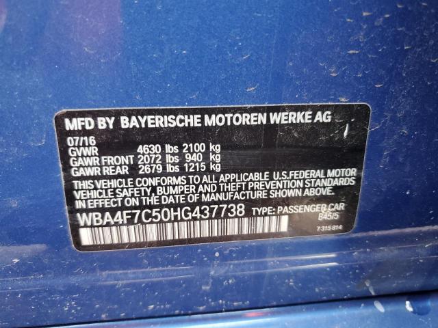 Photo 10 from auction – 2017 BMW 430I GRAN with VIN WBA4F7C50HG437738