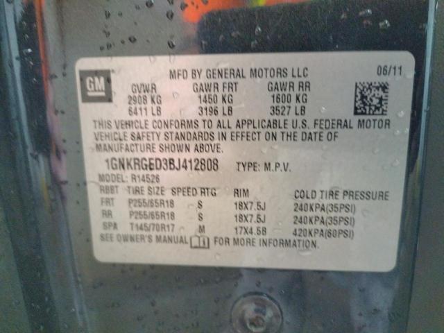 Photo 10 from auction – 2011 CHEVROLET TRAVERSE L with VIN 1GNKRGED3BJ412808