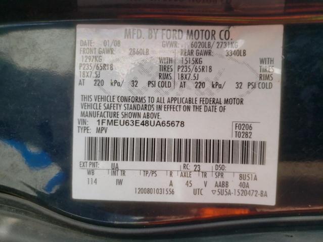 Photo 10 from auction – 2008 FORD EXPLORER X with VIN 1FMEU63E48UA65678