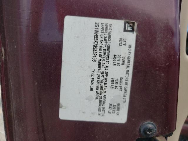 Photo 10 from auction – 2003 CHEVROLET IMPALA LS with VIN 2G1WH55K739339156