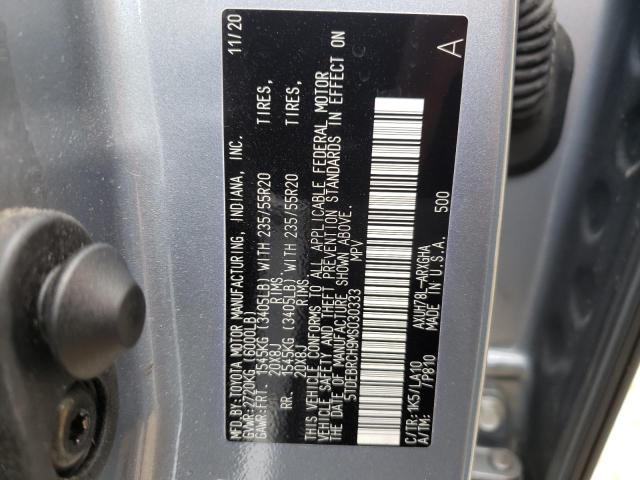 Photo 10 from auction – 2021 TOYOTA HIGHLANDER with VIN 5TDEBRCH9MS030333
